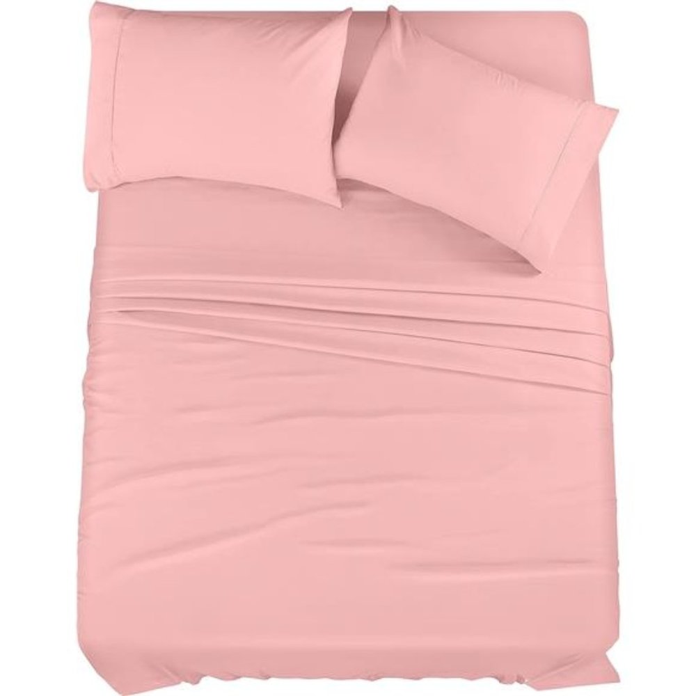 NEW - Bedding Queen Bed Sheets Set - 4 Piece Bedding, Microfiber,Queen, Pink